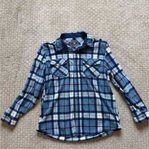 Men’s Blue Plaid Button Down Shirt
